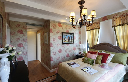 万亚广场客厅田园风格效果图复式162平方台州装修